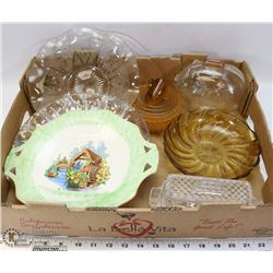 FLAT OF CARNIVAL GLASS AND OTHER COLLECTIBLE GLASS
