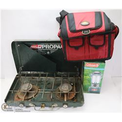 COLEMAN STOVE, COLEMAN LANTERN & SOFT COOLER