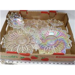 FLAT OF ASSORTED GLASSWARE AND SERVING