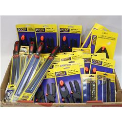 FLAT OF ASSORTED FILES AND CLAMPS