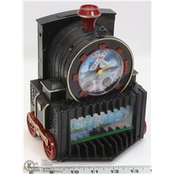 COLLECTIBLE TRAIN CLOCK WHISTLE AND BELL FOR ALARM