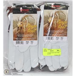 LOT OF 12 LARGE SOFT GOAT SKIN WORK GLOVES