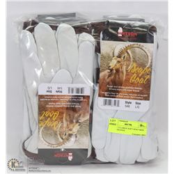 LOT OF 12 LARGE SOFT GOAT SKIN WORK GLOVES