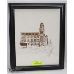 FRAMED STEPHEN SPISAK PRINT OF EDMONTON OLD POST