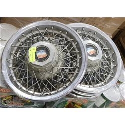 4 WIRE WHEEL HUB CAPS 14"