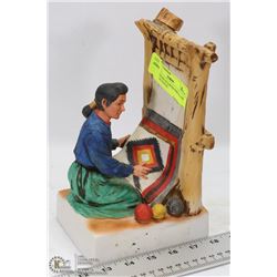 LIONSTONE SCULPTED PORCELAIN NATIVE STATUE