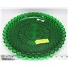 Image 1 : DARK GREEN GLASS 1930'S SERVING TRAY