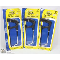 LOT OF THREE 9" HACKSAWS