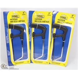 LOT OF THREE 9" HACKSAWS