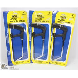 LOT OF THREE 9" HACKSAWS