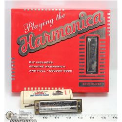 VINTAGE HARMONICA WITH NEW HARMONICA INCL