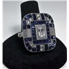 Image 1 : 6 - WHITE TOPAZ & SAPPHIRE ART DECO