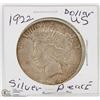 Image 1 : 1922 AMERICAN SILVER PEACE DOLLAR