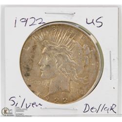 1922 AMERICAN SILVER PEACE DOLLAR