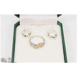 MOM RING WITH HEART SHAPE EARRING