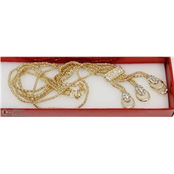 GOLD DROP NECKLACE WITH CRYSTAL STONES