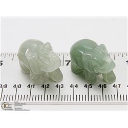 PAIR OF JADE ELEPHANTS