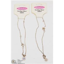 PAIR OF STERLING SILVER ANKLETS