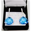Image 1 : #3-LONDON BLUE TOPAZ & CZ GEMSTONE EARRINGS