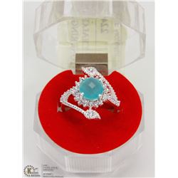 #16-BLUE CHALCEDONY & GEMSTONE RING