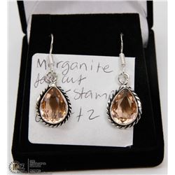 #24-MORGANITE GEMSTONE EARRINGS