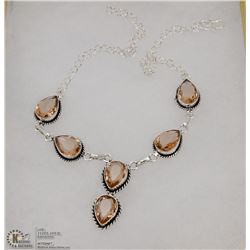 #23-MORGANITE GEMSTONE NECKLACE