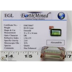 #39-ALEXANDRITE COLOUR CHANGING GEMSTONE 80.10CT