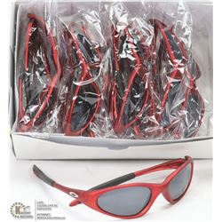 CASE OF OAKLEY REPLICA SUNGLASSES, RED WITH BLACK
