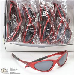 CASE OF OAKLEY REPLICA SUNGLASSES, RED WITH BLACK