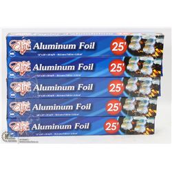 LOT OF 5 CHEF ELITE 25' ALUMINUM FOILS