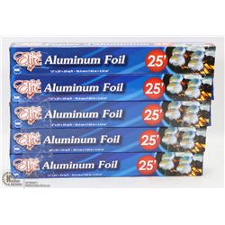 LOT OF 5 CHEF ELITE 25' ALUMINUM FOILS