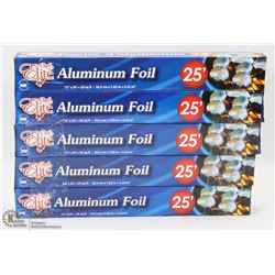 LOT OF 5 CHEF ELITE 25' ALUMINUM FOILS