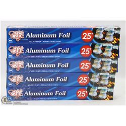 LOT OF 5 CHEF ELITE 25' ALUMINUM FOILS