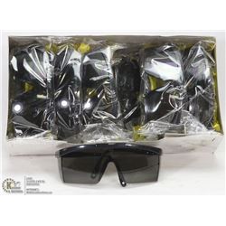 CASE OF 12 BLACK FRAMED SMOKE LENS SAFETY GLASSES