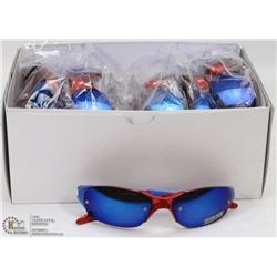 CASE OF OAKLEY REPLICA SUNGLASSES, RED WITH BLUE