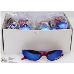 CASE OF OAKLEY REPLICA SUNGLASSES, RED WITH BLUE