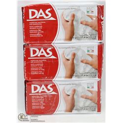 LOT OF 3 DAS AIR HARDENING MODELING CLAY