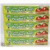 Image 1 : 5 CASES OF GREEN ZIPPER PRODUCE BAGS