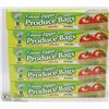 Image 1 : 5 CASES OF GREEN ZIPPER PRODUCE BAGS