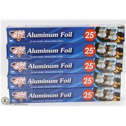 LOT OF 5 ROLLS OF 25FT ALUMINUM FOIL