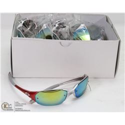 CASE OF OAKLEY REPLICA SUNGLASSES, SILVER & ORANGE
