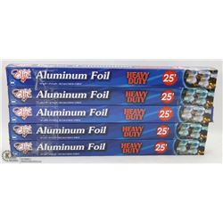 LOT OF 5 ROLLS OF 18"X25' ALUMINUM FOILS