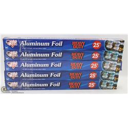 LOT OF 5 ROLLS OF 18"X25' ALUMINUM FOILS