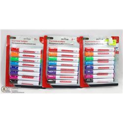 3 PACKS OF DRY ERASE MARKERS