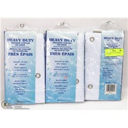 LOT OF 3 HEAVY DUTY SHOWER CURTAINS