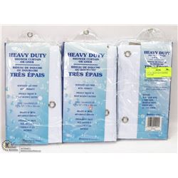 LOT OF 3 HEAVY DUTY SHOWER CURTAINS