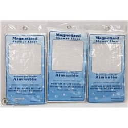 LOT OF 3 MAGNETIZED SHOWER LINER
