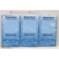 LOT OF 3 MAGNETIZED SHOWER LINER