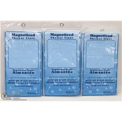 LOT OF 3 MAGNETIZED SHOWER LINER