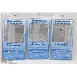 LOT OF 3 MAGNETIZED SHOWER LINER